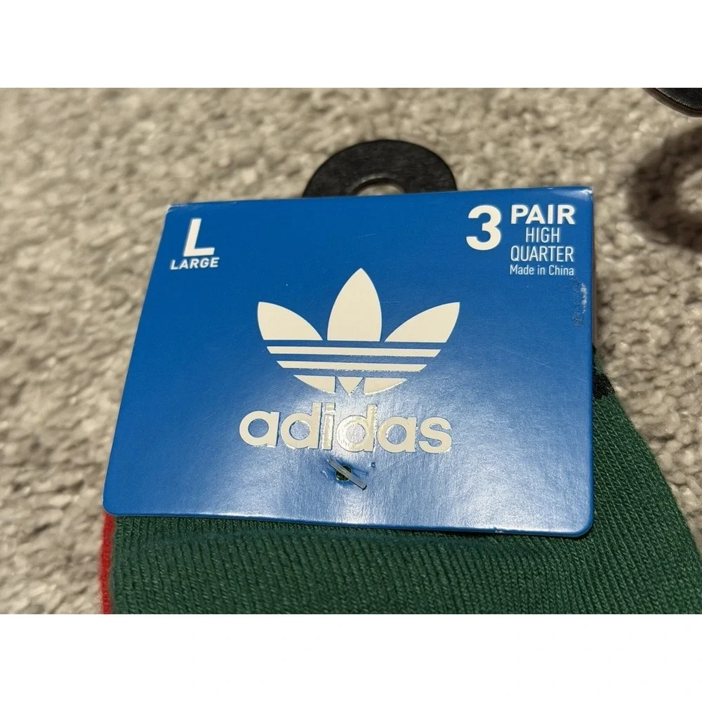 Adidas Originals Trefoil Socks Mens Large Total of 9 Pairs High Quarter‎ Size L